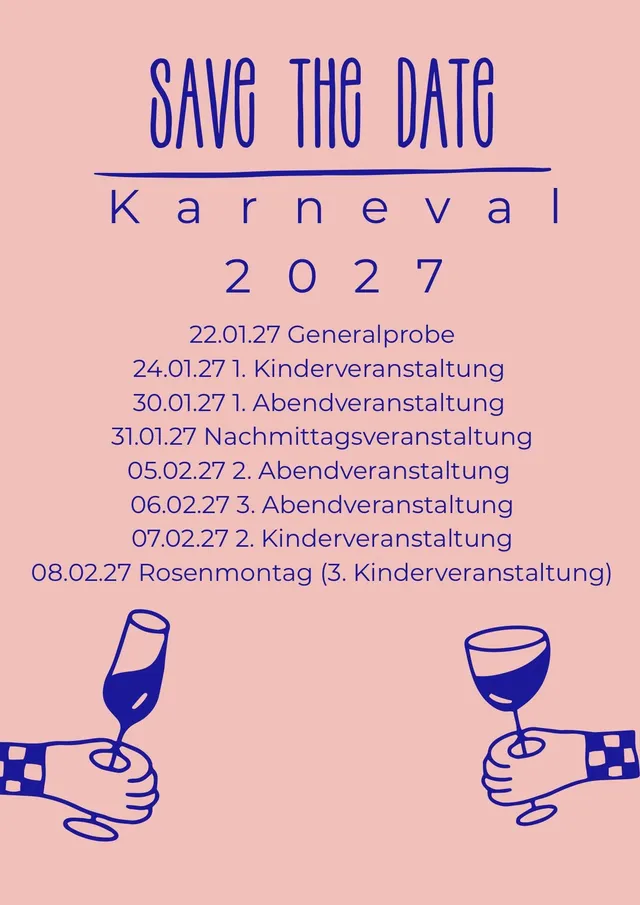 Save the Date: Karneval 2027 Termine